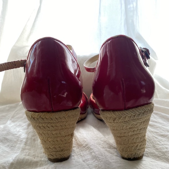 Anthropologie Pink Studio Patent Leather Wedges - Picture 3 of 9